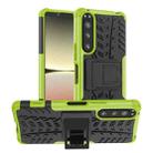 For Sony Xperia 5 IV Tire Texture TPU + PC Phone Case with Holder(Green) - 1