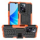 For OPPO A57 4G Tire Texture TPU + PC Phone Case with Holder(Orange) - 1