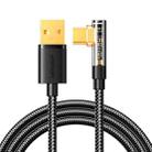 JOYROOM S-UC027A6 3A USB-A to Type-C Elbow Fast Charging Data Cable, Length:1.2m(Black) - 1