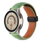 20mm Folding Buckle Genuine Leather Watch Band(Green) - 1