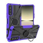 For Sony Xperia 5 IV Armor Bear Shockproof PC + TPU Phone Case with Ring(Purple) - 1