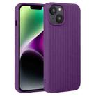 For iPhone 14 Plus Weave Texture Silicone Phone Case(Purple) - 1