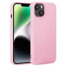 For iPhone 14 Plus Weave Texture Silicone Phone Case(Pink) - 1