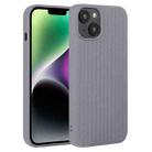 For iPhone 14 Plus Weave Texture Silicone Phone Case(Grey) - 1