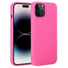 For iPhone 14 Pro Weave Texture Silicone Phone Case(Rose Red) - 1