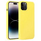 For iPhone 14 Pro Weave Texture Silicone Phone Case(Yellow) - 1