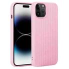 For iPhone 14 Pro Weave Texture Silicone Phone Case(Pink) - 1