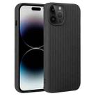 For iPhone 14 Pro Weave Texture Silicone Phone Case(Black) - 1