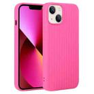 For iPhone 13 Weave Texture Silicone Phone Case(Rose Red) - 1