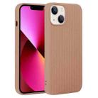 For iPhone 13 Weave Texture Silicone Phone Case(Brown) - 1