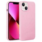 For iPhone 13 Weave Texture Silicone Phone Case(Pink) - 1