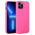 For iPhone 13 Pro Weave Texture Silicone Phone Case(Rose Red) - 1