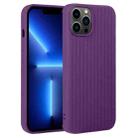 For iPhone 13 Pro Weave Texture Silicone Phone Case(Purple) - 1