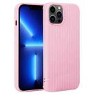 For iPhone 13 Pro Weave Texture Silicone Phone Case(Pink) - 1