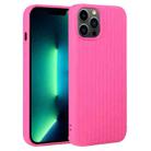 For iPhone 13 Pro Max Weave Texture Silicone Phone Case(Rose Red) - 1