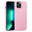 For iPhone 13 Pro Max Weave Texture Silicone Phone Case(Pink) - 1