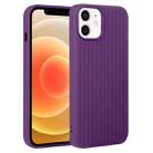 For iPhone 12 Weave Texture Silicone Phone Case(Purple) - 1