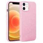 For iPhone 12 Weave Texture Silicone Phone Case(Pink) - 1