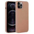 For iPhone 12 Pro Weave Texture Silicone Phone Case(Brown) - 1