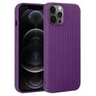 For iPhone 12 Pro Weave Texture Silicone Phone Case(Purple) - 1