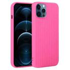 For iPhone 12 Pro Max Weave Texture Silicone Phone Case(Rose Red) - 1