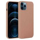 For iPhone 12 Pro Max Weave Texture Silicone Phone Case(Brown) - 1