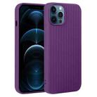 For iPhone 12 Pro Max Weave Texture Silicone Phone Case(Purple) - 1