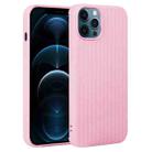 For iPhone 12 Pro Max Weave Texture Silicone Phone Case(Pink) - 1