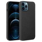 For iPhone 12 Pro Max Weave Texture Silicone Phone Case(Black) - 1