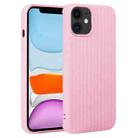 For iPhone 11 Weave Texture Silicone Phone Case(Pink) - 1