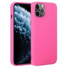 For iPhone 11 Pro Max Weave Texture Silicone Phone Case(Rose Red) - 1