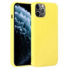 For iPhone 11 Pro Max Weave Texture Silicone Phone Case(Yellow) - 1