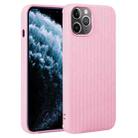 For iPhone 11 Pro Max Weave Texture Silicone Phone Case(Pink) - 1