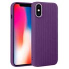 For iPhone X / XS Weave Texture Silicone Phone Case(Purple) - 1