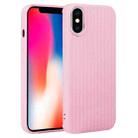 For iPhone X / XS Weave Texture Silicone Phone Case(Pink) - 1