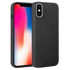 For iPhone X / XS Weave Texture Silicone Phone Case(Black) - 1