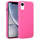 For iPhone XR Weave Texture Silicone Phone Case(Rose Red) - 1