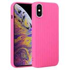 For iPhone XS Max Weave Texture Silicone Phone Case(Rose Red) - 1