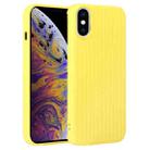 For iPhone XS Max Weave Texture Silicone Phone Case(Yellow) - 1