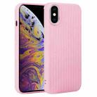 For iPhone XS Max Weave Texture Silicone Phone Case(Pink) - 1