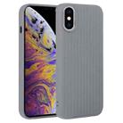 For iPhone XS Max Weave Texture Silicone Phone Case(Grey) - 1