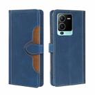 For vivo V25 Pro 5G Skin Feel Magnetic Buckle Leather Phone Case(Blue) - 1