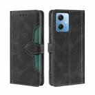 For Xiaomi Redmi Note 12 China Skin Feel Magnetic Buckle Leather Phone Case(Black) - 1