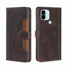 For Xiaomi Redmi A1+ 4G Skin Feel Magnetic Buckle Leather Phone Case(Brown) - 1