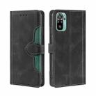 For Xiaomi Redmi Note 11 SE India / Poco M5S 4G Skin Feel Magnetic Buckle Leather Phone Case(Black) - 1