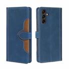 For Samsung Galaxy A14 5G Skin Feel Magnetic Buckle Leather Phone Case(Blue) - 1
