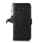 For iPhone SE 2024 Ostrich Pattern Genuine Leather RFID Phone Case(Black) - 2