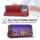 For Xiaomi Redmi Note 12 China Cubic Grid Calf Texture Magnetic Leather Phone Case(Red) - 4