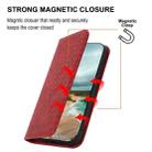 For Xiaomi Redmi Note 12 China Cubic Grid Calf Texture Magnetic Leather Phone Case(Red) - 5