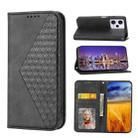 For Xiaomi Redmi Note 12 Pro 5G China Cubic Grid Calf Texture Magnetic Leather Phone Case(Black) - 1